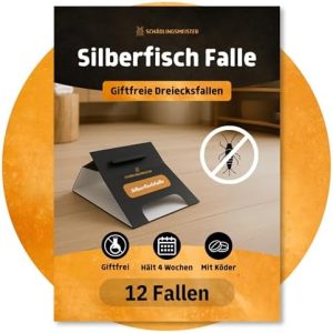 Silberfisch Falle 12 Stück - Insektizidfreie klebende Fallen für effektive Bekämpfung zu Hause