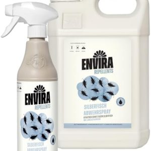 Envira Silberfisch Abwehrspray 500 ml + 5 Liter - Langzeitwirksames Mittel gegen Silberfische in der Wohnung - Effektiv