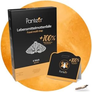 SCHÄDLINGSMEISTER Mottenfalle - 6 Stück - 100% Pheromone für effektive Lebensmittelmottenbekämpfung - Perfekt für Vorrat