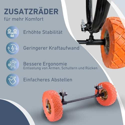 Elektrische Schubkarre von XYZ I 80L Mulde I 150kg Traglast I Perfekt für Gartenarbeiten