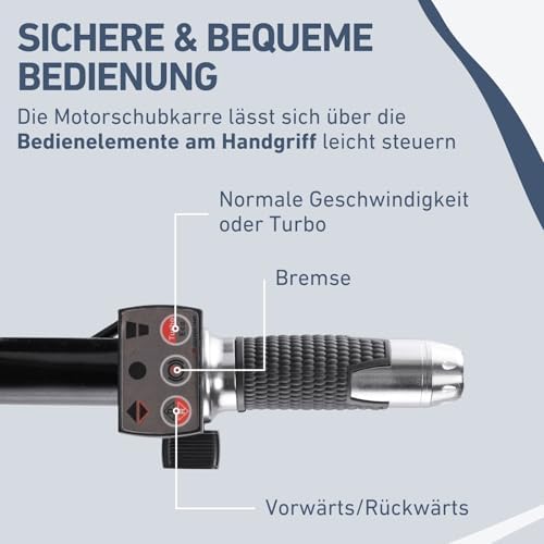 Elektrische Schubkarre von XYZ I 80L Mulde I 150kg Traglast I Perfekt für Gartenarbeiten