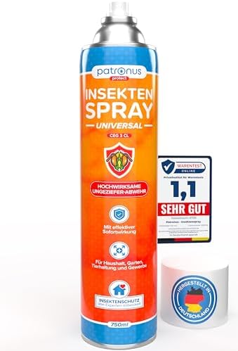 Patronus Insektenspray Universal 750 ml - Hochwirksam gegen Insekten in der Wohnung mit Zitrusduft