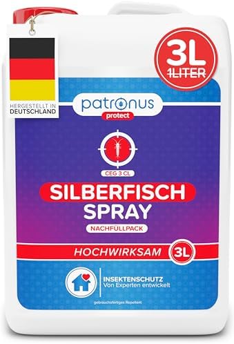 Patronus Silberfisch-Spray 500 ml – Sofortwirkung gegen Silberfische & Papierfische, effektive Lösung mit Zitrusduft für