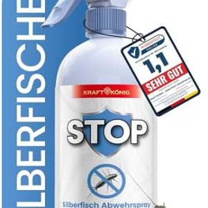 KRAFTKÖNIG Silberfisch Spray 500ML - Sofortige & effektive Lösung gegen Silberfische in Ihrem Zuhause