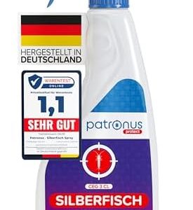 Patronus Silberfisch-Spray 500 ml – Sofortwirkung gegen Silberfische & Papierfische, effektive Lösung mit Zitrusduft für