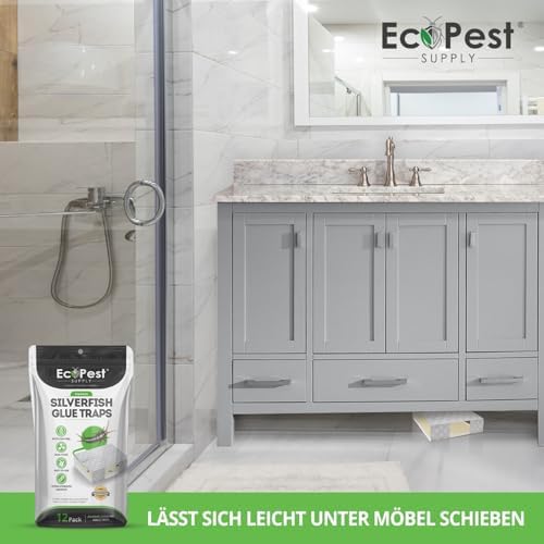 Silberfischchen-Falle 12er-Pack | Effektive Klebefalle für den Innenbereich | Natürlicher Lockstoff für Silberfische und