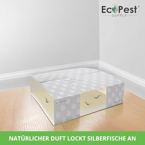 Silberfischchen-Falle 12er-Pack | Effektive Klebefalle für den Innenbereich | Natürlicher Lockstoff für Silberfische und