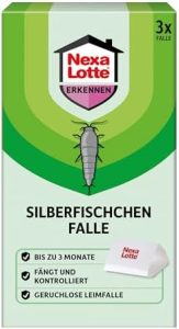 Nexa Lotte Silberfischchen Falle 3 Stück - Insektizidfrei, hochwirksam, ideal für Küche & Bad, 3 Monate Schutz!