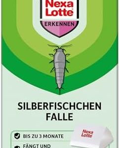Nexa Lotte Silberfischchen Falle 3 Stück - Insektizidfrei, hochwirksam, ideal für Küche & Bad, 3 Monate Schutz!