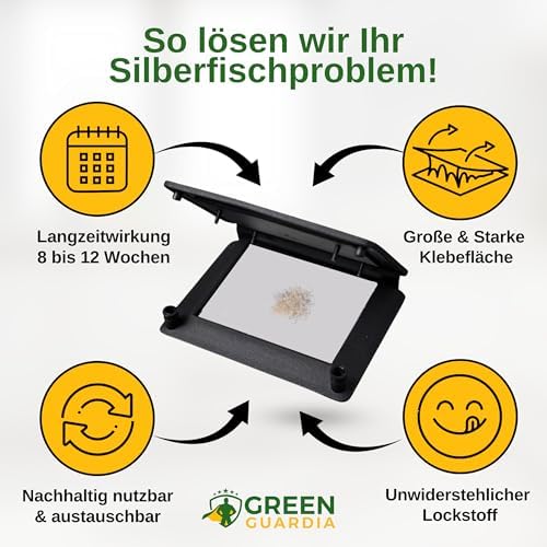 Silberfischfalle von - 3x Pheromon-Lockstoff Fallen, umweltfreundlich & geruchsneutral für ein chemiefreies Zuhause