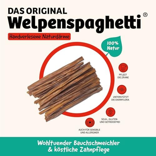 Carnello Welpenspaghetti – Getreidefreier Hundesnack für kleine Hunde, ideal für unterwegs (3 x 30g)