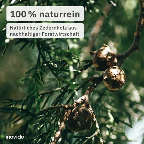 Inovida Zedernholz Mottenschutz für Kleiderschrank – 16 Duft Blöcke, natürlicher Dufterfrischer für optimale Frische und