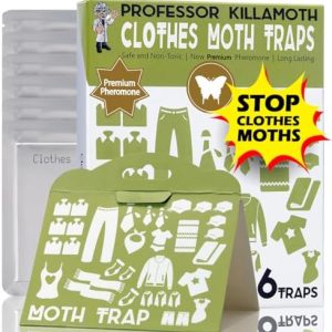 Kleidermottenfallen von Safe Moth Mörder | Kind und Haustier sicher | Premium Lockmittel für Kleidung und Teppiche