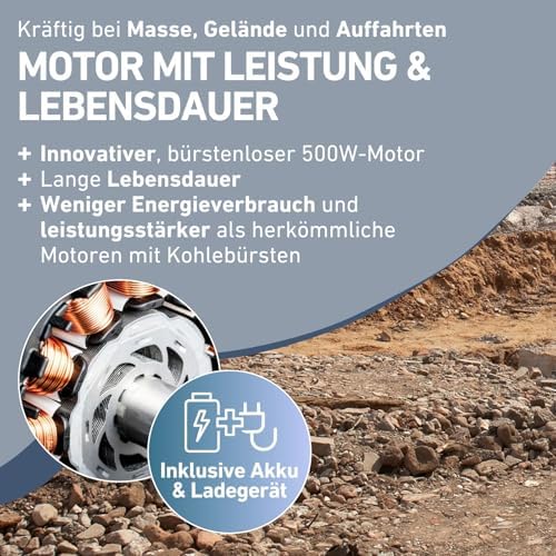 Elektrische Schubkarre von XYZ I 80L Mulde I 150kg Traglast I Perfekt für Gartenarbeiten