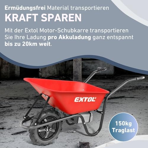 Elektrische Schubkarre von XYZ I 80L Mulde I 150kg Traglast I Perfekt für Gartenarbeiten
