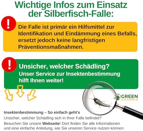Silberfischfalle von - 3x Pheromon-Lockstoff Fallen, umweltfreundlich & geruchsneutral für ein chemiefreies Zuhause