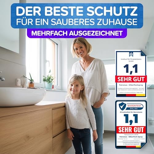 Patronus Silberfisch-Spray 500 ml – Sofortwirkung gegen Silberfische & Papierfische, effektive Lösung mit Zitrusduft für