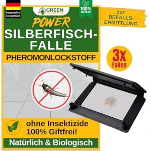 Silberfischfalle von - 3x Pheromon-Lockstoff Fallen, umweltfreundlich & geruchsneutral für ein chemiefreies Zuhause