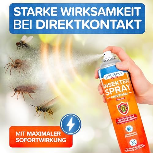 Patronus Insektenspray Universal 750 ml - Hochwirksam gegen Insekten in der Wohnung mit Zitrusduft