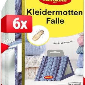 Aeroxon Kleidermottenfalle 6 Stück - Effektiver Mottenschutz für Kleiderschrank, schützt Kleidung zuverlässig vor Motten