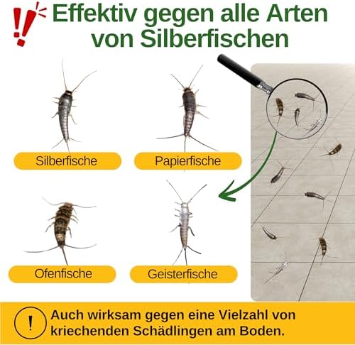 Silberfischfalle von - 3x Pheromon-Lockstoff Fallen, umweltfreundlich & geruchsneutral für ein chemiefreies Zuhause