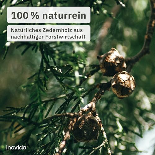 Inovida Zedernholz Mottenschutz für Kleiderschrank – 16 Duft Blöcke, natürlicher Dufterfrischer für optimale Frische und