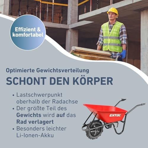 Elektrische Schubkarre von XYZ I 80L Mulde I 150kg Traglast I Perfekt für Gartenarbeiten